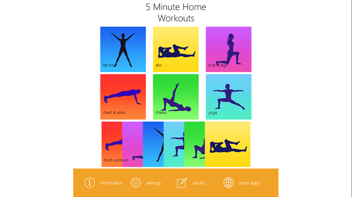 5 Minute Home Workouts App for Windows 10