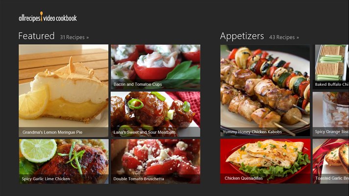 Allrecipes Video Cookbook Windows 10 App