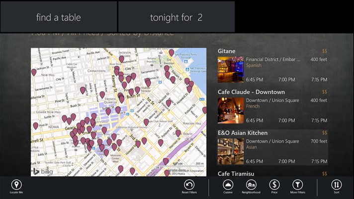 OpenTable App for Windows 10